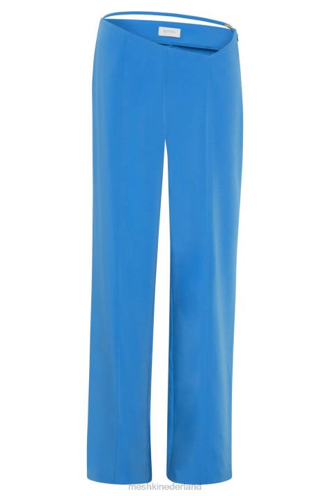 Meshki Bahar broek met middelhoge taille en wijde pijpen kleding azuur blauw XP0T1482