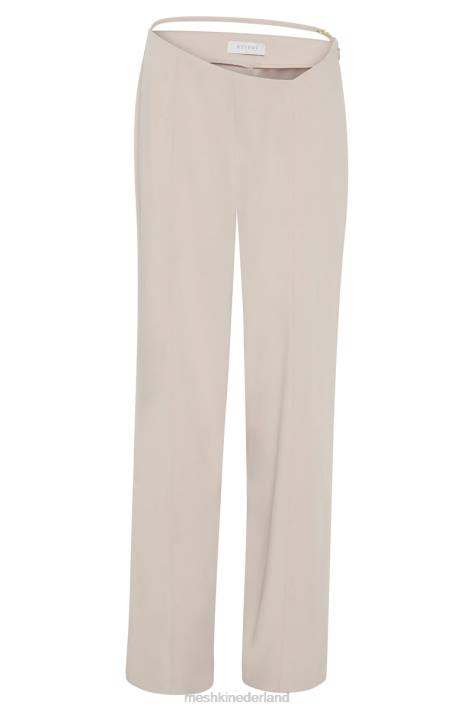 Meshki Bahar broek met middelhoge taille en wijde pijpen kleding tarwe XP0T1588