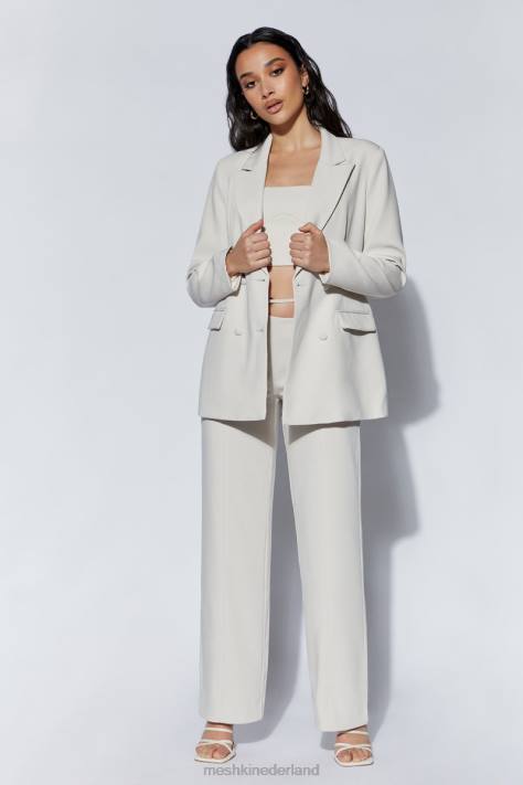 Meshki Bahar broek met middelhoge taille en wijde pijpen kleding tarwe XP0T1588