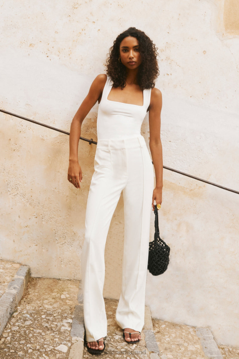 Meshki Lisa pantalon met hoge taille kleding ivoor XP0T1274