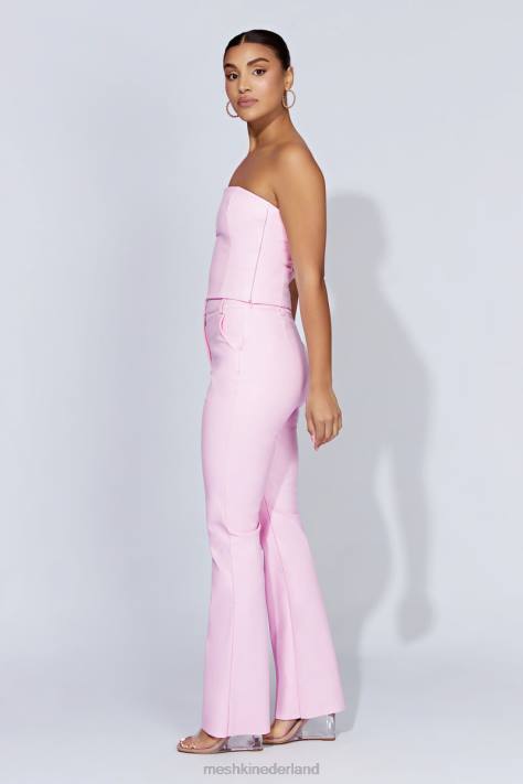 Meshki Tyra imitatieleren broek met rechte pijpen kleding baby roze XP0T1431