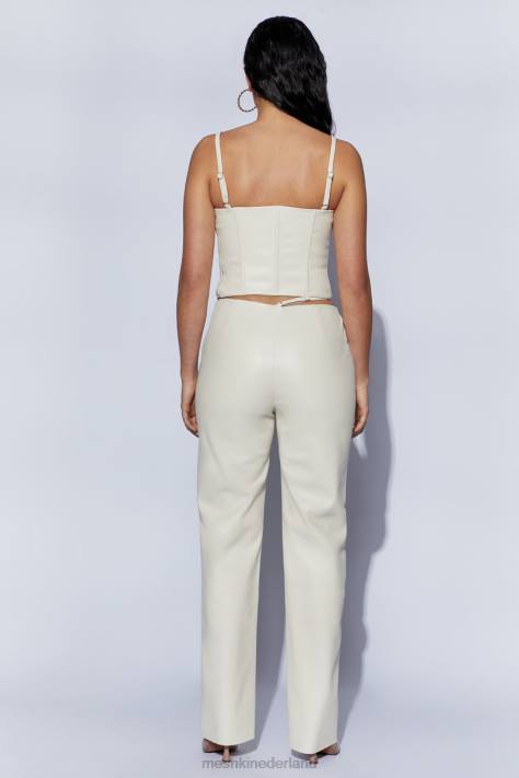 Meshki Zarsa pu-broek met wijde pijpen en middelhoge taille kleding tarwe XP0T1469