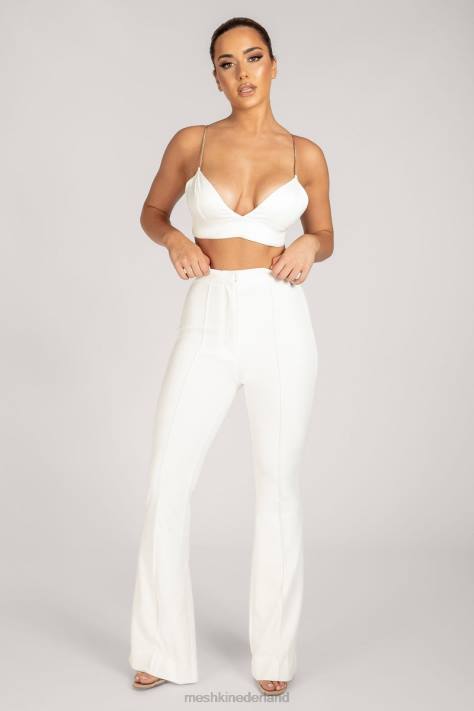 Meshki Zendaya flared broek met hoge taille kleding wit XP0T1238