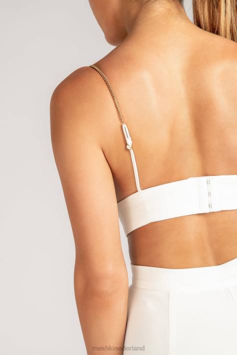 Meshki Zendaya flared broek met hoge taille kleding wit XP0T1238