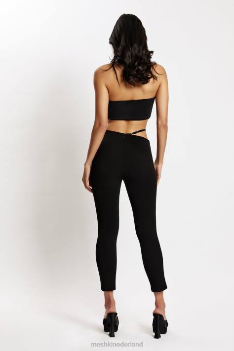 Meshki irene broek met uitsnede aan de voorkant kleding zwart XP0T1595