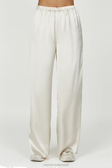 Meshki marciela satijnen broek met rechte pijpen kleding ivoor XP0T1303