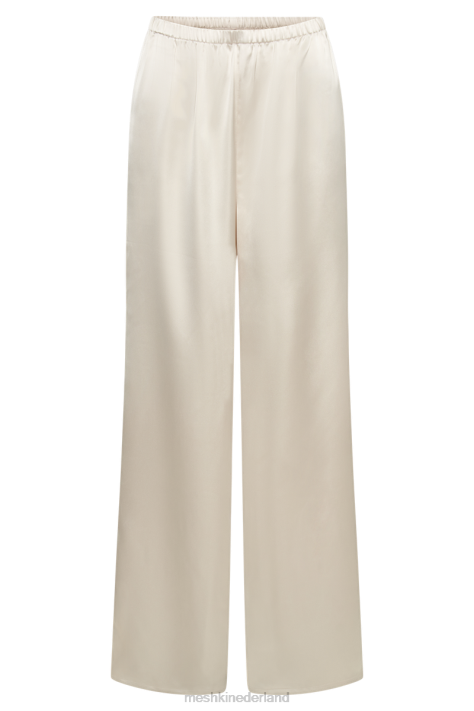 Meshki marciela satijnen broek met rechte pijpen kleding ivoor XP0T1303