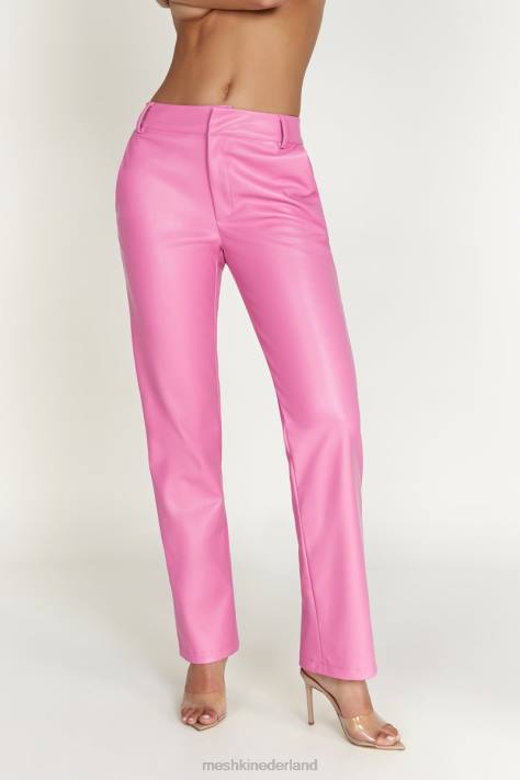 Meshki matilda slouchy laagbouw broek van kunstleer kleding roze roze XP0T1434