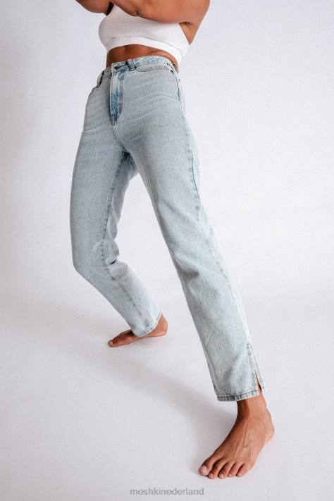 Meshki Pia jeans met split aan de zijkant en wijde pijpen kleding lichtblauw XP0T1382