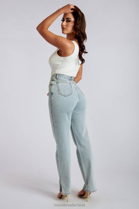 Meshki Pia jeans met split aan de zijkant en wijde pijpen kleding lichtblauw XP0T1382