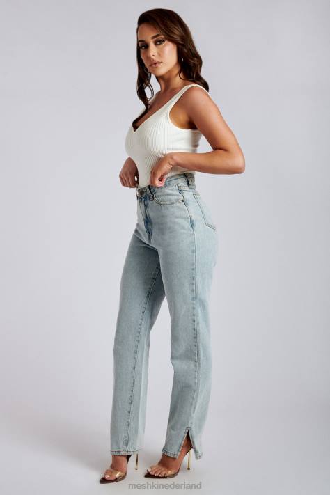 Meshki Pia jeans met split aan de zijkant en wijde pijpen kleding lichtblauw XP0T1382