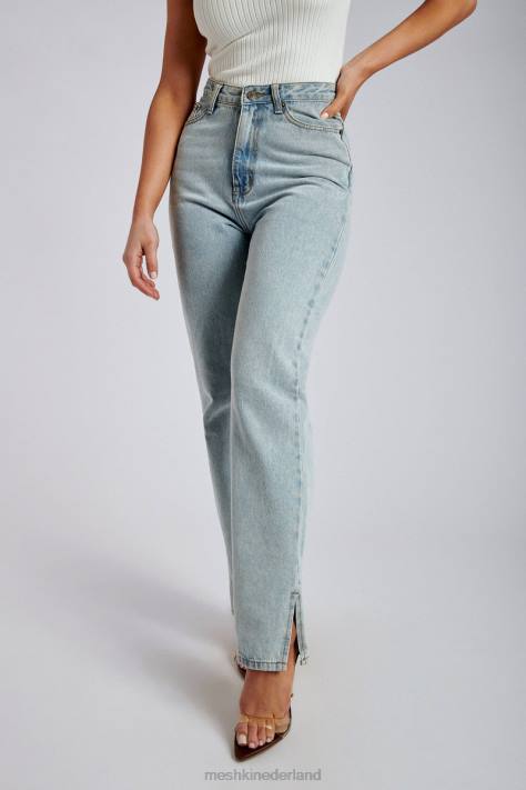 Meshki Pia jeans met split aan de zijkant en wijde pijpen kleding lichtblauw XP0T1382