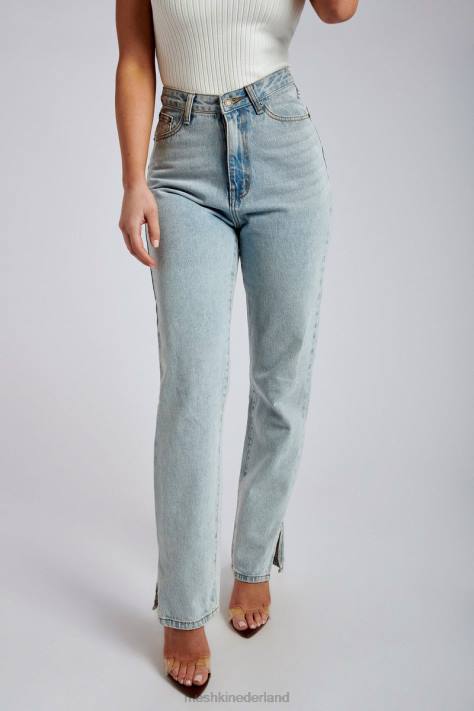 Meshki Pia jeans met split aan de zijkant en wijde pijpen kleding lichtblauw XP0T1382