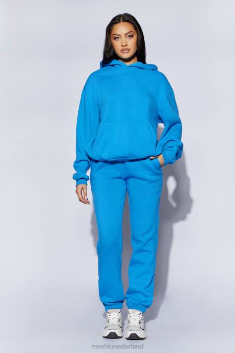 Meshki Emery fleeceback-joggingbroek met reliëf kleding blauw XP0T1604