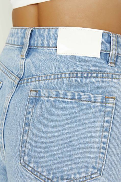 Meshki Jasper denim short met middelhoge taille kleding midden blauw XP0T1396