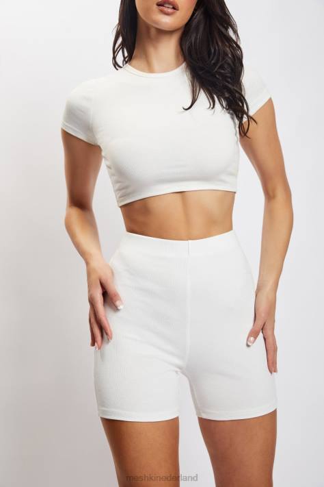 Meshki Lisa geribbelde buitshort kleding wit XP0T1459