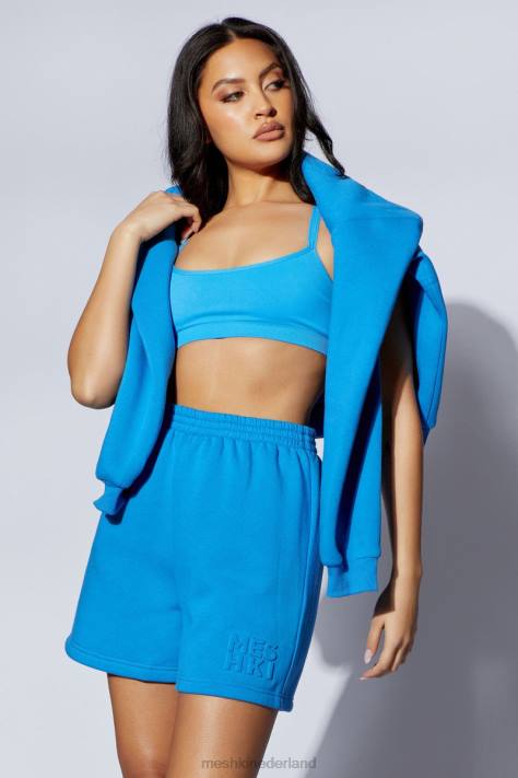 Meshki Reese fleeceback short met reliëf kleding blauw XP0T1611