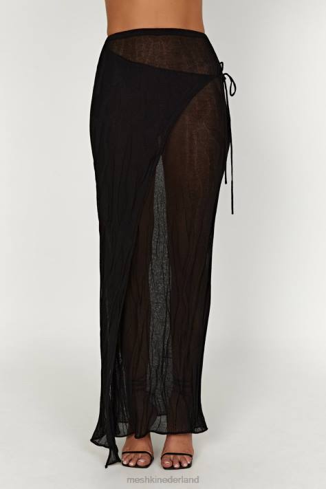 Meshki Akari gebreide maxirok kleding zwart XP0T1305