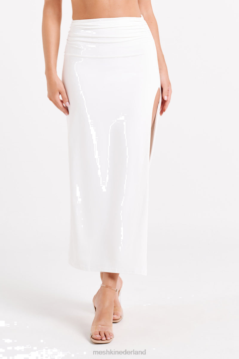 Meshki Emma maxirok van gerecycled nylon kleding wit XP0T1246