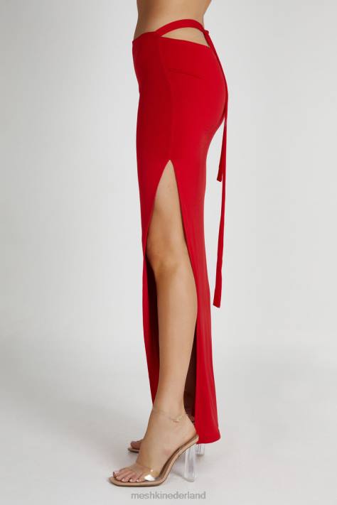 Meshki Jeanine maxi-rok met kap aan de achterkant kleding rood XP0T1279