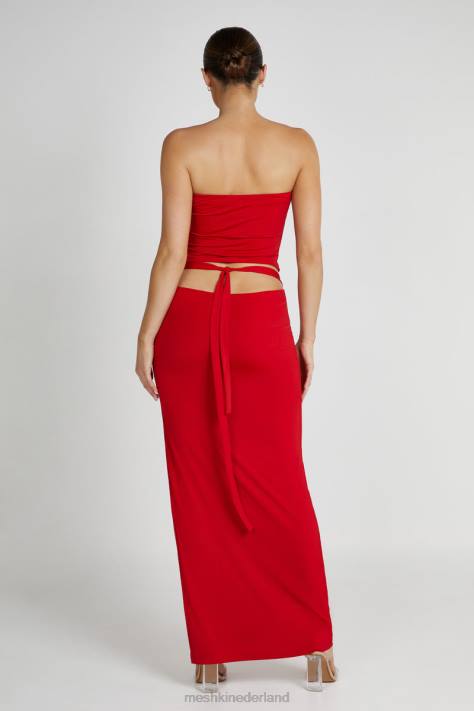 Meshki Jeanine maxi-rok met kap aan de achterkant kleding rood XP0T1279