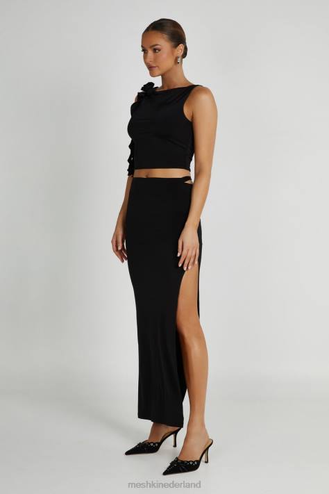 Meshki Jeanine maxi-rok met kap aan de achterkant kleding zwart XP0T1320