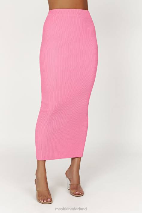 Meshki Kaesha split maxi gebreide rok kleding kauwgom roze XP0T1417