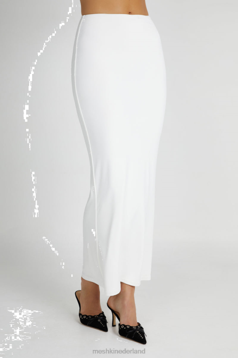 Meshki olympia maxirok van gerecycleerd nylon met visstaart kleding wit XP0T1259