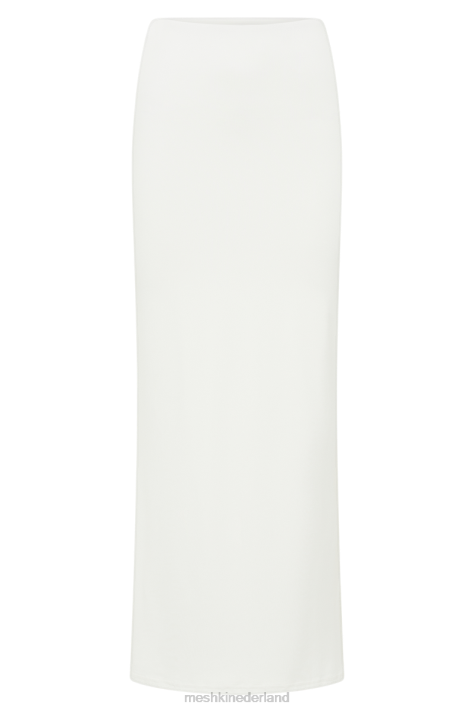 Meshki olympia maxirok van gerecycleerd nylon met visstaart kleding wit XP0T1259