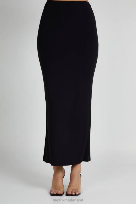Meshki olympia maxirok van gerecycleerd nylon met visstaart kleding zwart XP0T1258