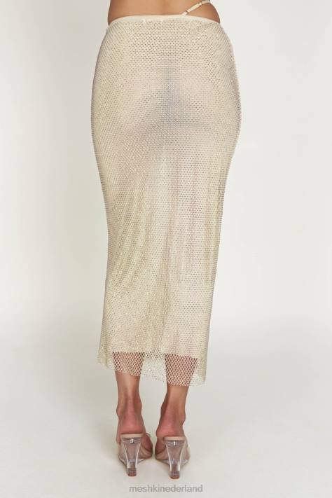 Meshki Rayne midi-rok van mesh met diamanten kleding room XP0T1378