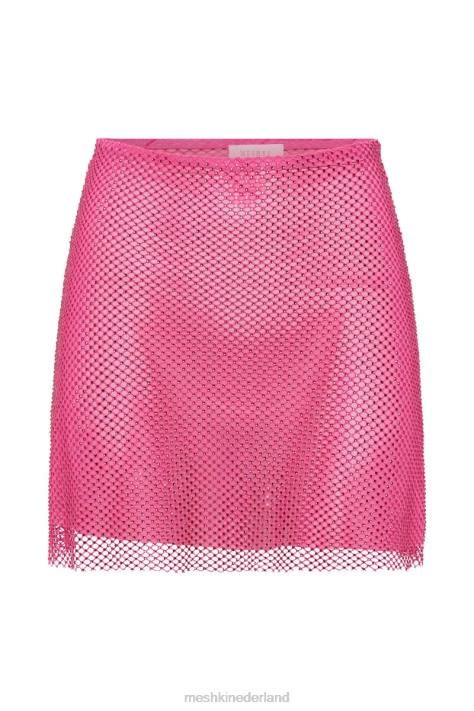 Meshki Hilton minirok van mesh met diamanten kleding roze roze XP0T1402