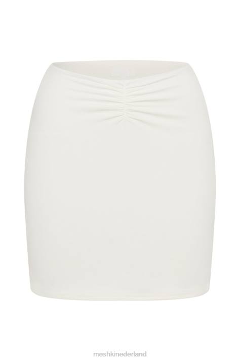 Meshki Kara minirok met ruches aan de voorkant kleding wit XP0T1453