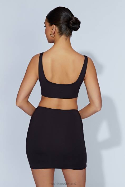 Meshki Kara minirok met ruches aan de voorkant kleding zwart XP0T1560