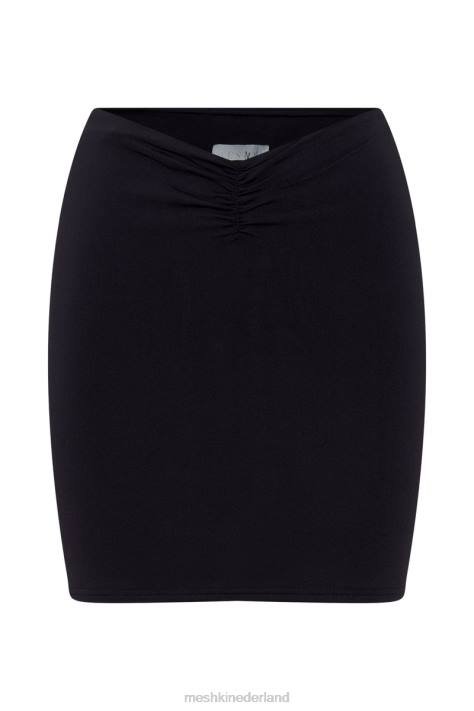 Meshki Kara minirok met ruches aan de voorkant kleding zwart XP0T1560