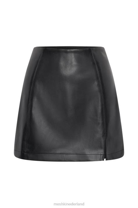 Meshki Saylor A-lijn minirok van kunstleer kleding zwart XP0T1542