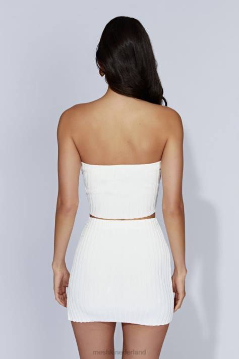 Meshki Shiloh gebreide minirok met lage taille kleding gebroken wit XP0T1556