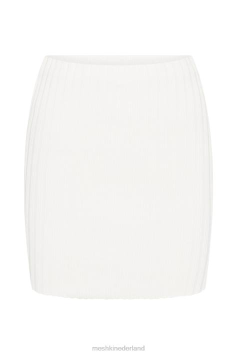 Meshki Shiloh gebreide minirok met lage taille kleding gebroken wit XP0T1556