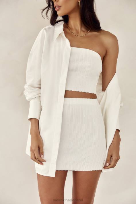 Meshki Shiloh gebreide minirok met lage taille kleding gebroken wit XP0T1556