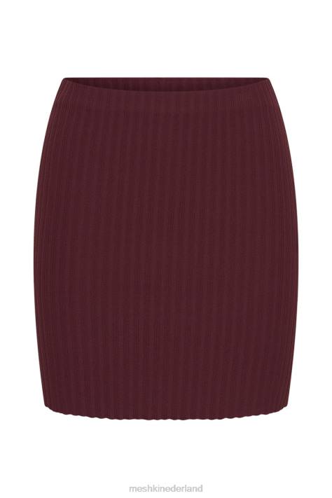 Meshki Shiloh gebreide minirok met lage taille kleding kersen chocolade XP0T1468