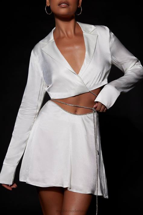 Meshki Talulah mini-fluitrok van touw met diamanten touw kleding wit XP0T1548