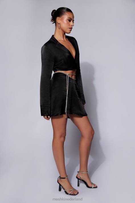 Meshki Talulah mini-fluitrok van touw met diamanten touw kleding zwart XP0T1544