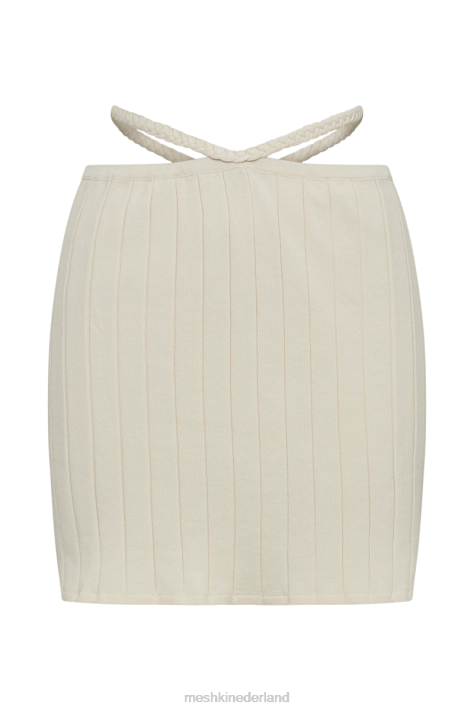 Meshki celine a-lijn minirok met extreme ribstof kleding ivoor XP0T1330