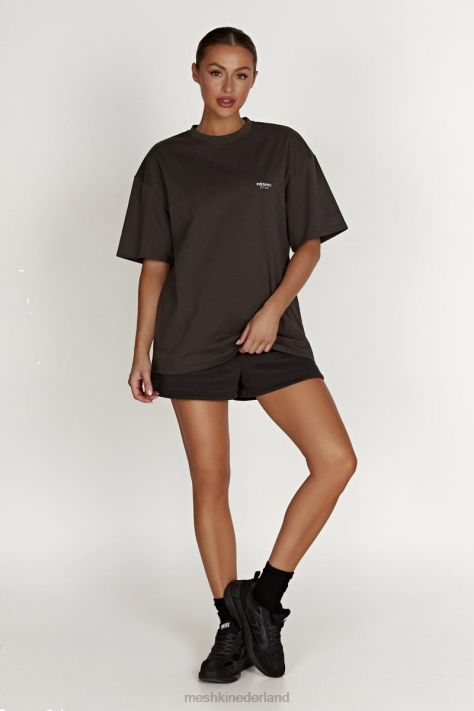 Meshki Jaimie oversized T-shirt kleding schemer zwart XP0T807