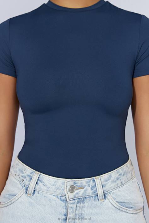 Meshki Francesca bodysuit met ronde hals en korte mouwen kleding middernacht marine XP0T949