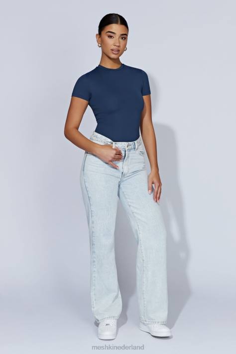 Meshki Francesca bodysuit met ronde hals en korte mouwen kleding middernacht marine XP0T949