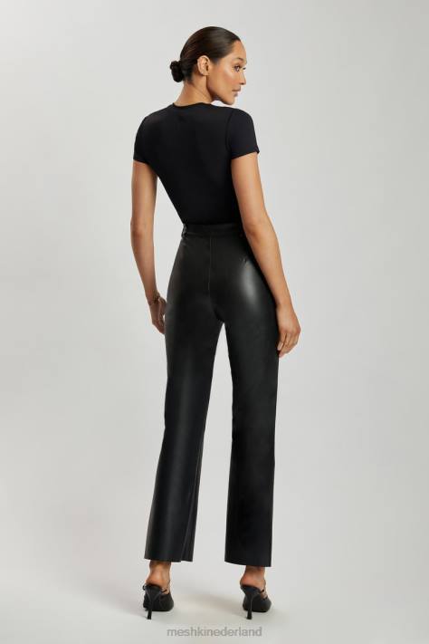 Meshki Francesca bodysuit met ronde hals en korte mouwen kleding zwart XP0T962