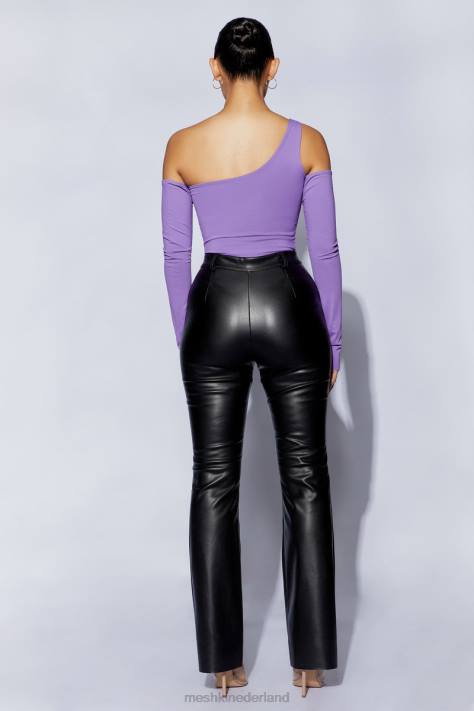 Meshki Lexi bodysuit met één schouder en uitsnijding kleding paars XP0T1093