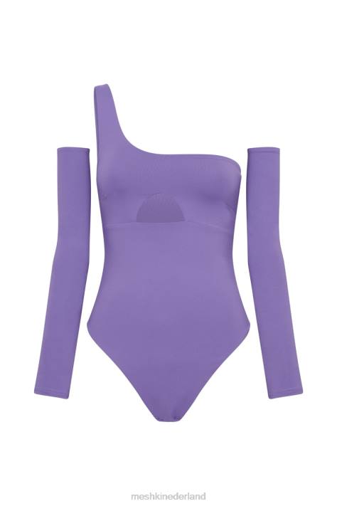 Meshki Lexi bodysuit met één schouder en uitsnijding kleding paars XP0T1093