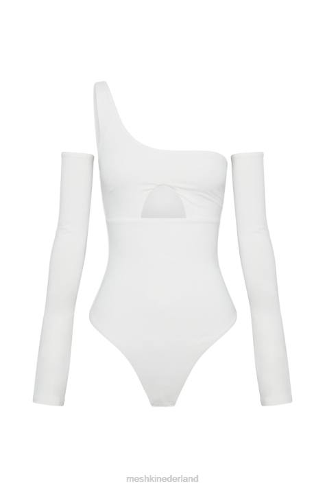 Meshki Lexi bodysuit met één schouder en uitsnijding kleding wit XP0T1053